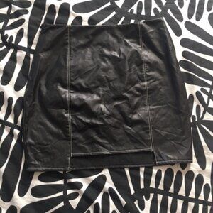 Black Faux Leather Mini Skirt
